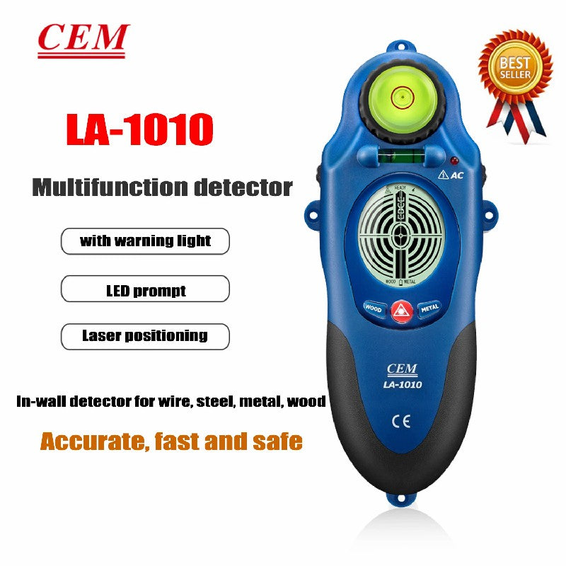 CEM LA-1010 Industrial Wall Detector Detection Wire Metal Handheld Multifunctional Detector 3 in 1 Stud Metal AC Voltage Finder CEM LA-1010 Industrial Wall Detector Detection Wire Metal Handheld Multifunctional Detector 3 in 1 Stud Metal AC Voltage Finder